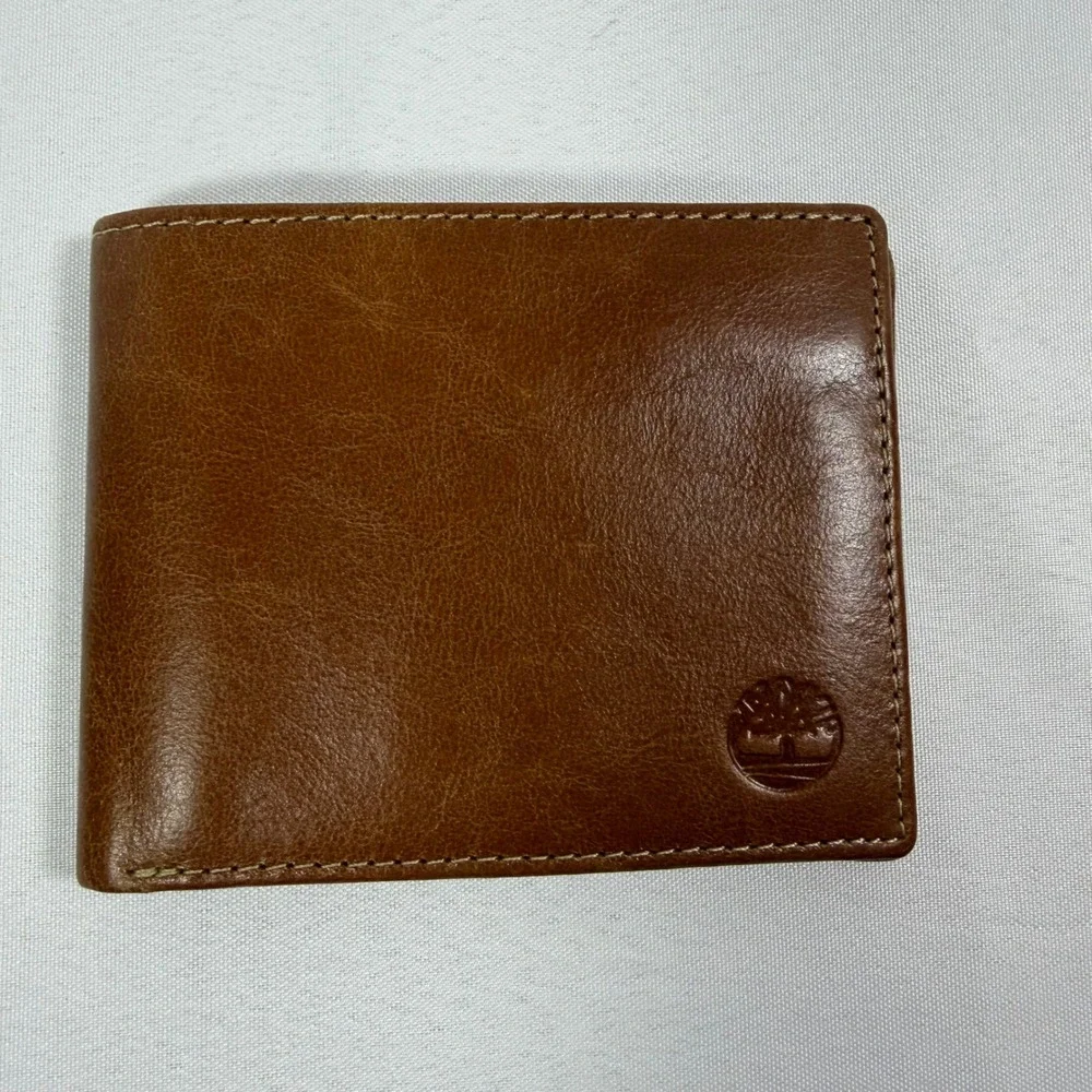 Timberland Mens Bifold Brown Leather Pull Up Passcase Wallet